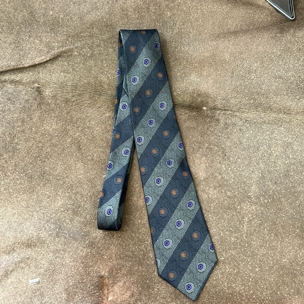 ST Dupont Silk Tie Made in France Diagonal Stripe Art Deco - Picture 3 of 5